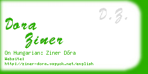dora ziner business card